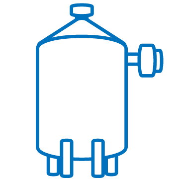 icon of boiler with waste heat exchaust