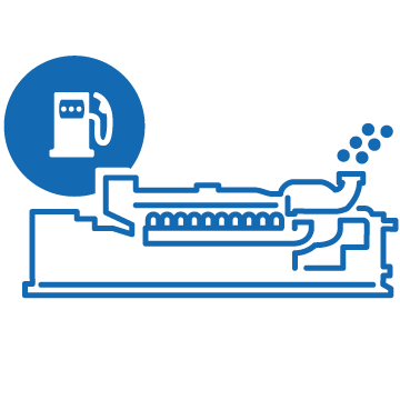 icon for gas powered reciprocating engine with waste heat exhaust